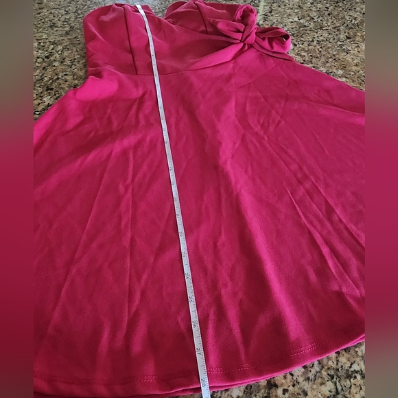 Row A Pink Strapless Women's Tie Waist Fit & Flare Women's Mini Dress| SIZE MED - Picture 5 of 16